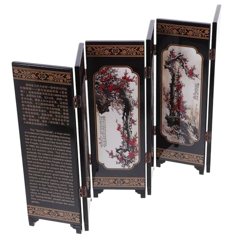 Paravent pliant en bois mini de bureau écran décoratif chinois ancien