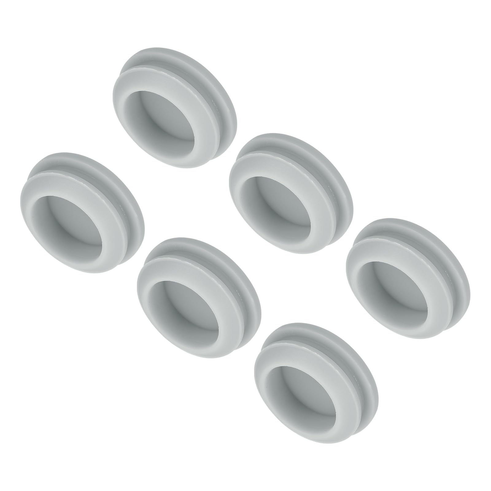 MECCANIXITY 6pcs Silicone Snap in Locking Hole Plugs,17mm/0.7 Inch Mounting Diameter Narrow Groove Width 2mm Panel Seal Cover Round for Kitchen Bulkheads Waterproof Sealing Plugs Grey