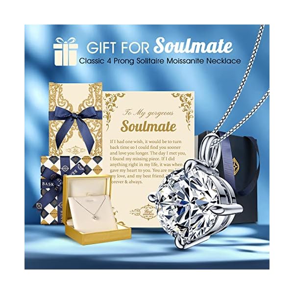 Beam & Bask Pendant Necklace for Wife or Girlfriend, Anniversary Birthday Wedding Moissanite Jewelry for Soulmate Her Women, S925 Sterling Silver - Image 4