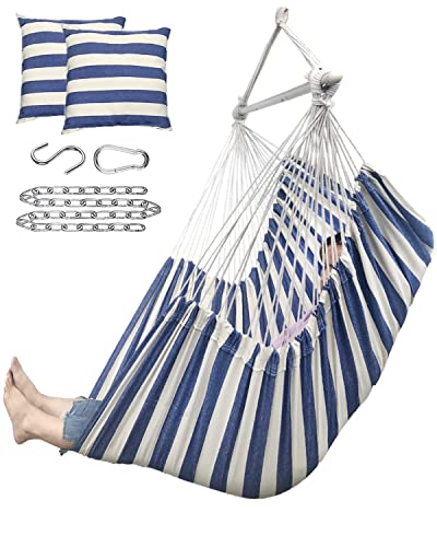 Image of ADVOKAIR Hammock Chair Large 70.9 inchx47.2 inch, 32% Bigger XXL Hanging Swing Chair with 500lbs Capacity, Heavy Duty Steel Spreader Bar, Extra Roomy Comfort for Adult Indoor Outdoor Bedroom Patio