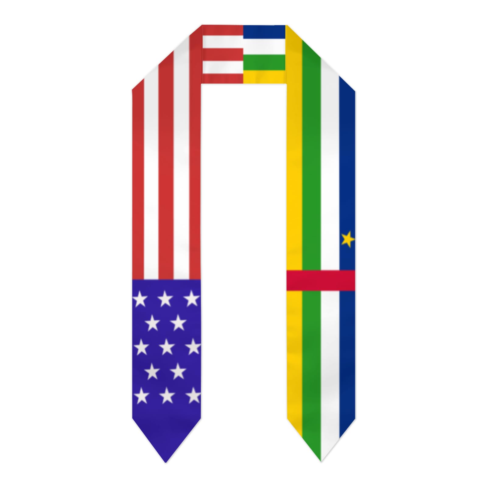 Central African Republic America Flag Graduation Stole Sash Shawl for Men Women Thickened Scarf for International Students Teachers Study Aboard Graduate Gift 72 inches Unisex