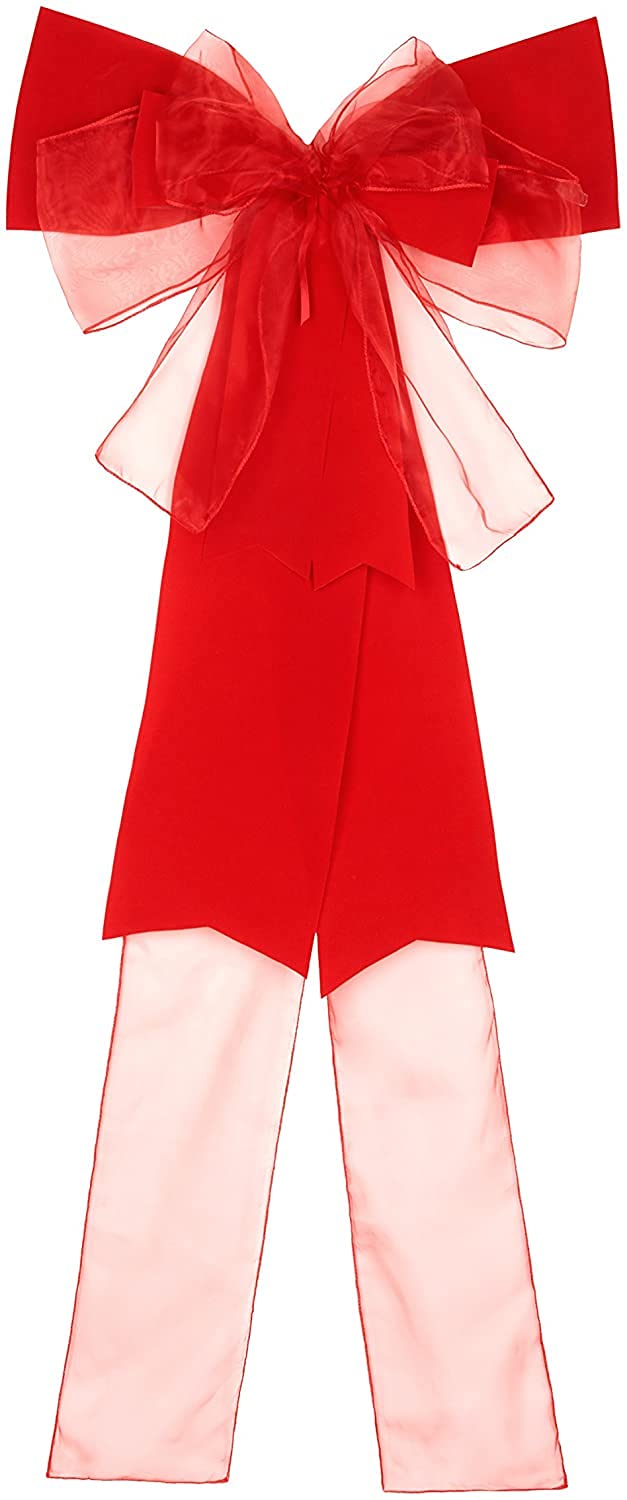 Grosse Autoschleife für Geschenk, exklusiv und glamorös, 60x80 cm, rote Autogeschenk Schleife