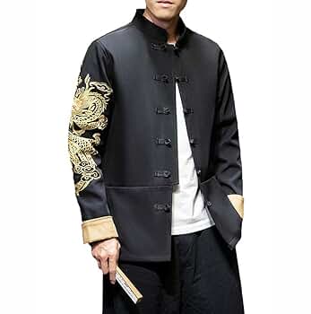 ジャケット・アウター 90's Traditional Black Kung Fu Jacket Kung Fu Jacket, Men Both Sides Martial Arts Jacket,Chinese