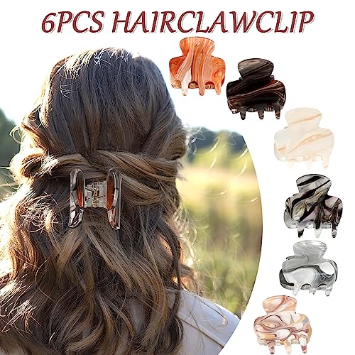 Tortoiseshell Cellulose Acetate Hair Clip Pack of 6 for Women & Girls - Non-Slip Claw Clips for Medium & Thin Hair - Image 4
