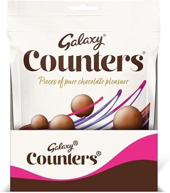 Galaxy Counters Chocolate Pouch Bulk Box, Chocolate Gift, Milk Chocolate, Movie Night Snacks, 15 x 112g