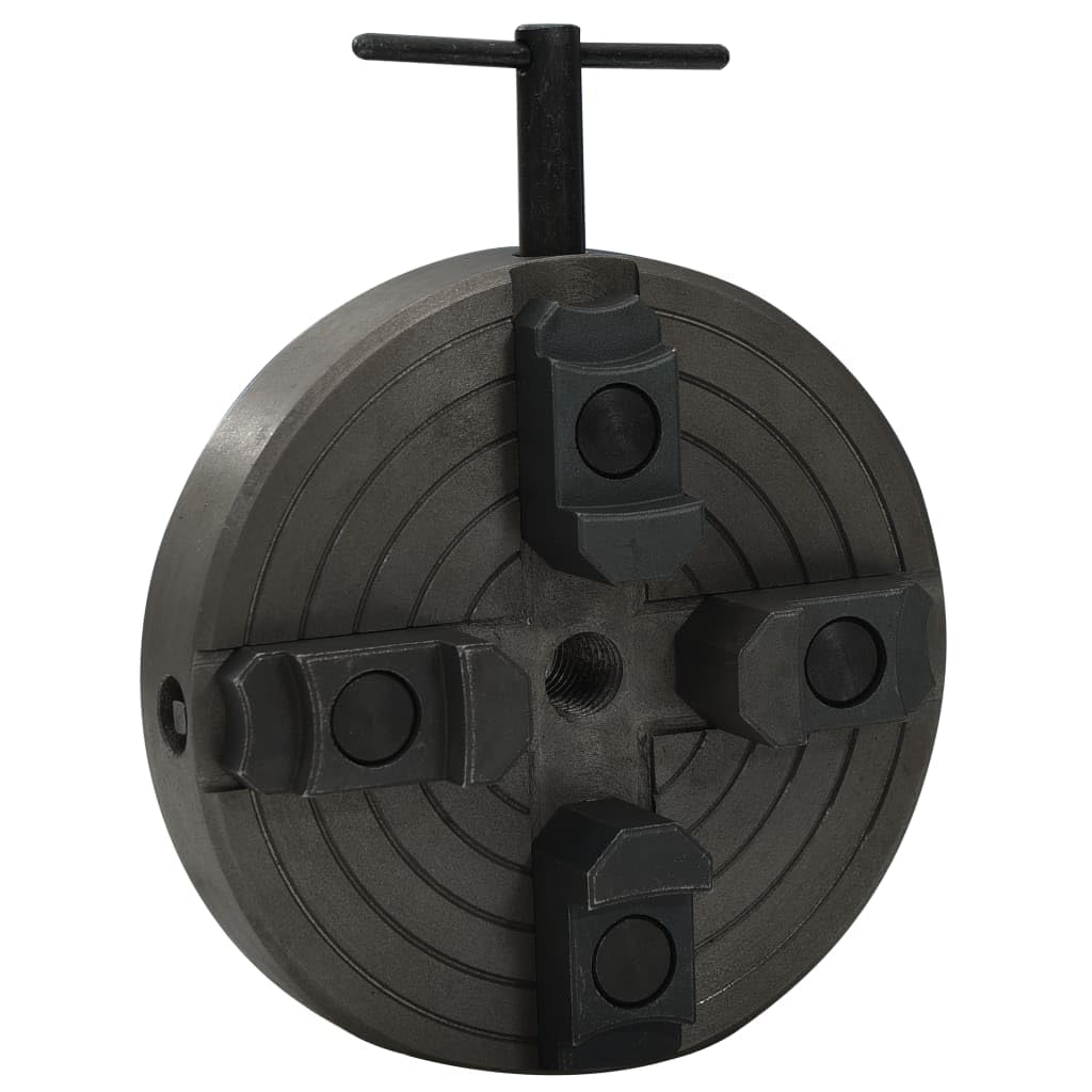 vidaXL 4 Jaw Wood Chuck, Wood Turning Chuck for Lathe Machine, Self-centering Lathe Chuck with M18 Connection, Tool Accessory, Steel Black