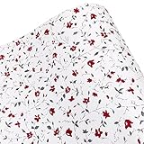 SimpleLife4U Red Rural Floral Shelf Liner Locker Decor Sticker Self-Adhesive Contact Paper 17.7 Inch By 9.8 Feet