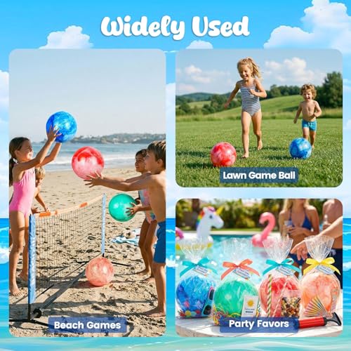 AMOR PRESENT 4PCS Playground Balls for Kids, 8.7 Inches Dodgeballs Bouncy Balls, Rubber Inflatable Kickball with Air Pump for Indoor Outdoor Sport Games