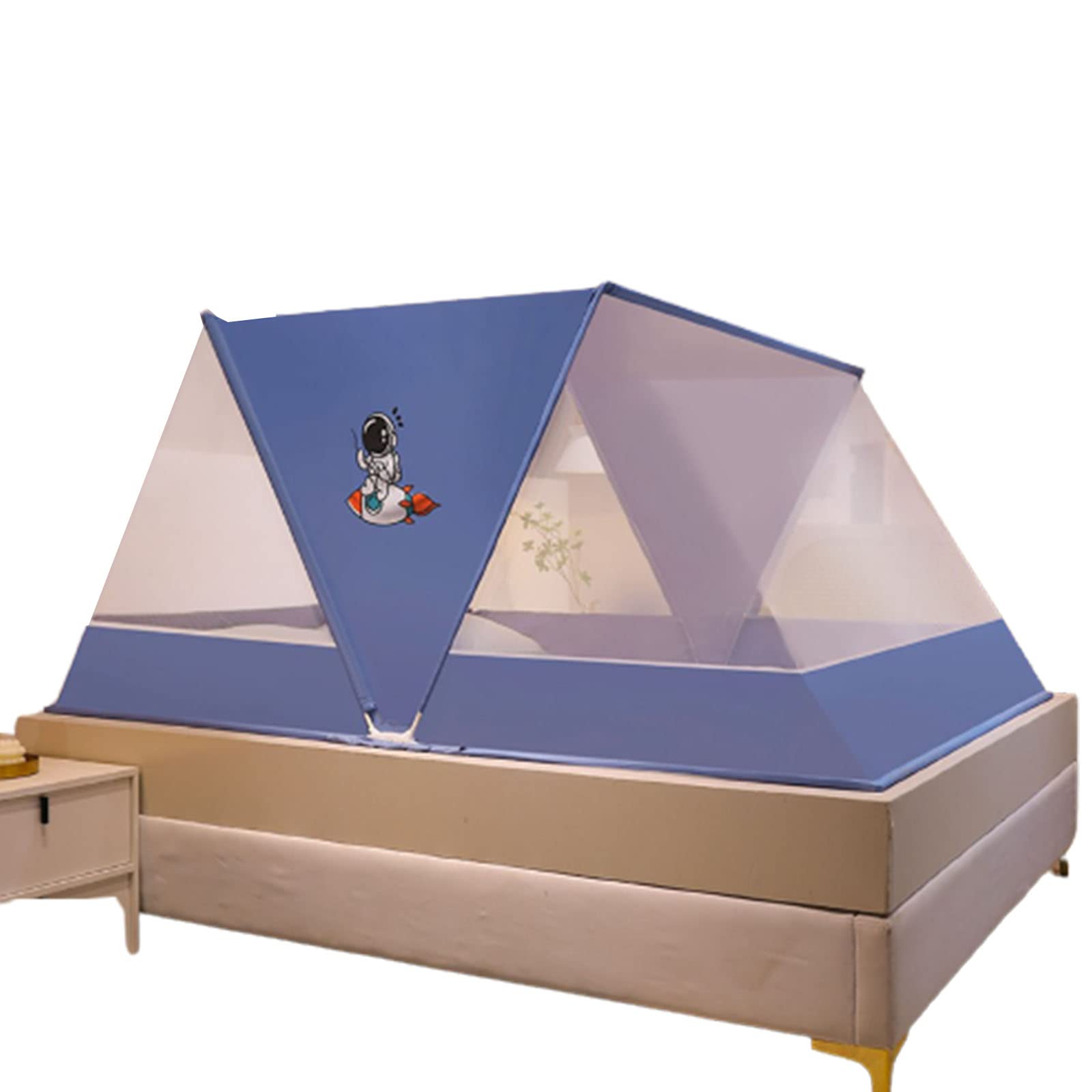 Tente de Lit à Baldaquin Pliable Moustiquaire Anti-moustiques Rideaux sans Installation pour Voyage à la Maison en Plein Air