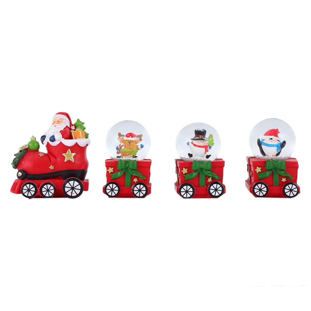 Ensemble de train de Noël et figurines de bonhomme de neige pour centre de table de fête