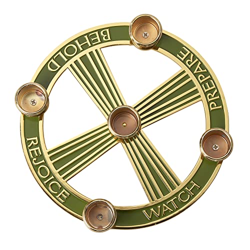 Avalon Gallery Advent Wreath Candle Holders - Christmas Tabletop Candle Holder, 7, Watch Prepare Rejoice Behold