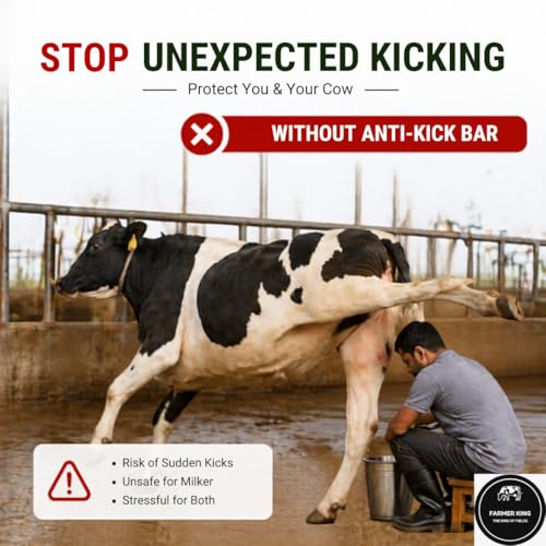Image of Farmer King MAT Heavy-Duty Adjustable Cow Anti-Kick Bar Secure Livestock Restraint for Safe Milking an