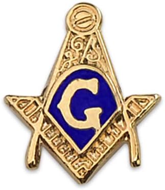The Masonic ExchangeSquare & Compass Blue & Gold Lapel Pin - 1/2" Tall