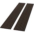 ROOMTEC 2 Pack Acoustic Solid Wood Wall Panels, 94.49” x 12.6” Soundproof Wall Panels, Wood Slat Wall Panels for Wall Decor (Smoking Walnut)