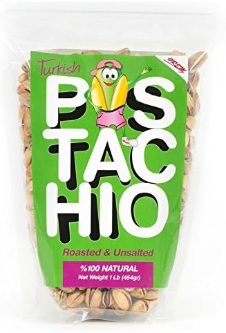 Orem Turkish Pistachios — Perfectly Roasted, Unsalted in Shell Antep Pistachio Nuts with Resealable Packages — 100% Natural, Fresh, Delicious, Crunchy and Nutritious Snacks – Easy to Crack, 16 Ounce