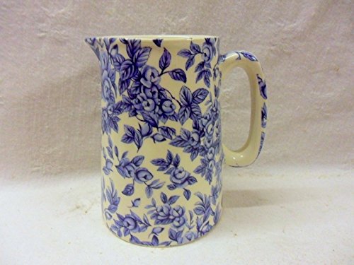 blue blossom half pint jug made by Heron Cross Pottery