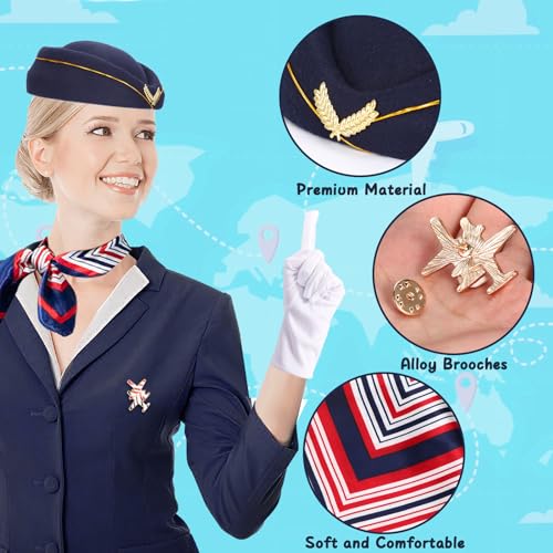 XEPST 4PCS Flight Attendant Costume for Women - Image 3