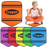 6pcs Crayon Carpet Seats for Classroom 14X17 Inch Colorful Floor Mat Small Crayon Classroom Rug Non Slip Floor Cushions for Preschool Kindergarden Daycare Elementary School Learning Playing Areas