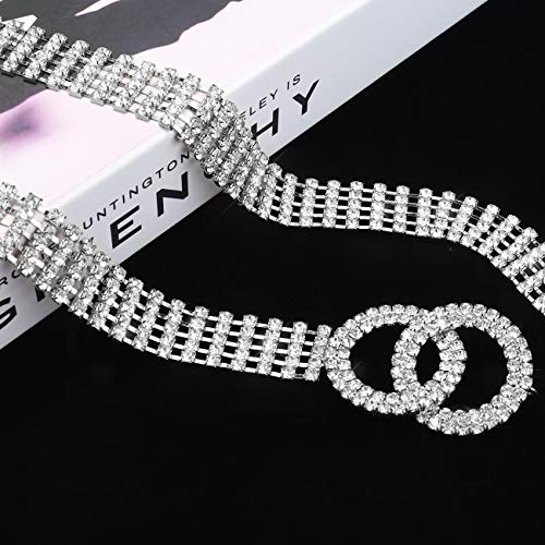 Crystal Waist Belt for Women Rhinestone Chain Belt O-Ring Waistband Belt for Dress4