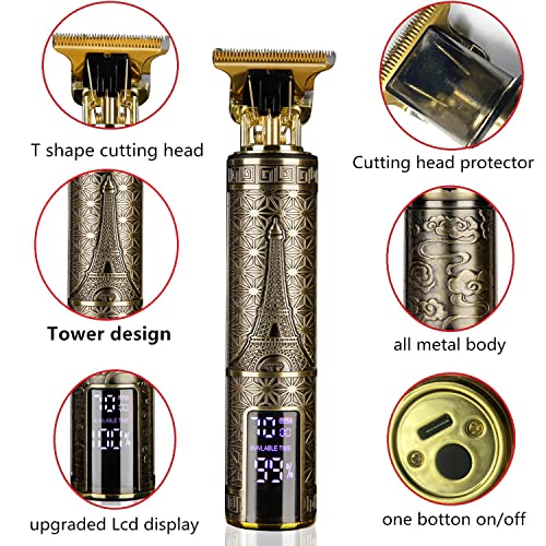 goldseaside Hair Clippers for Men, Zero Gapped T-Blade Hair Trimmer with 3 Speed Adjustment LED Display, Rechargeable Cordless Grooming Kit for Men - Thumbnail 2