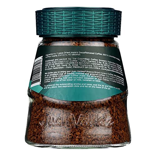 Juan Valdez Instant Decaffeinated Freeze Dried Coffee, 3.3Oz Jar #TOP1