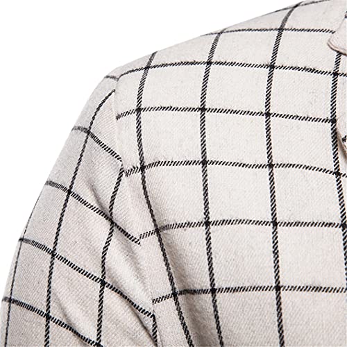 White Plaid Suit Blazer Men Casual Blazer Jacket Slim Fit Single Button Blazers3