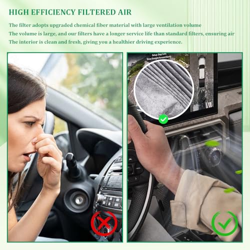 Cabin Air Filter with Activated Carbon, CP285 CF10285 Engine Air Filter, Automotive interior Accessories AC & Heater Cabin Filter Replacement for Toyota, Lexus, Subaru, Scion, Land Rover