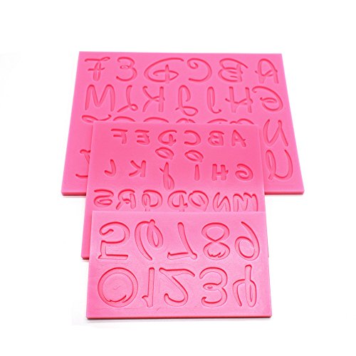 AK ART KITCHENWARE 3PCS Number and Alphabet Silicone Fondant Mold
