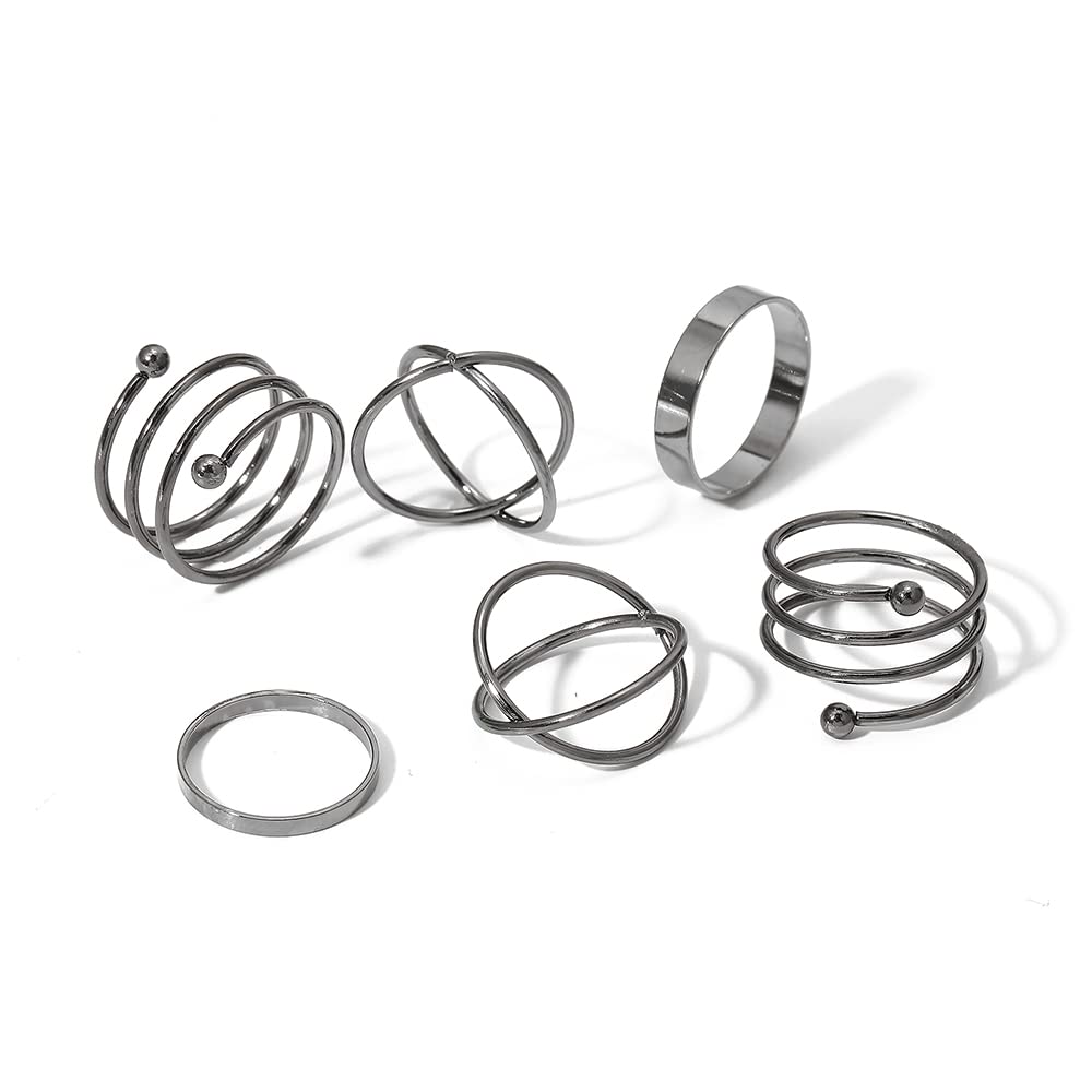 Shining Diva Fashion Latest Stylish Metal Boho Midi Finger Rings for Women and Girls - Set of 6 (rrsd14495r), Grey (B0B53RTXXL) Amazon Price History, Amazon Price Tracker