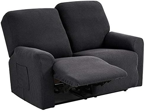 TIANSHU Stretch Recliner Covers, Recliner Chair Slipcovers,1 Piece Furniture Cover For Recliner Couch Cover With Remote Pocket (Recliner, Gray)