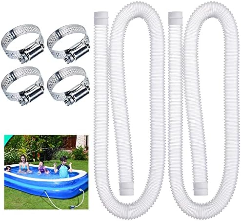 Swimming Pool Replacement Hoses,1.25in Diameter Hoses(2pcs),Premium Quality Kinkproof PE,Pool Filter Replacement Hoses Compatible with Filter Pump 330 GPH, 530 GPH, and 1000 GPH.(59” Length)