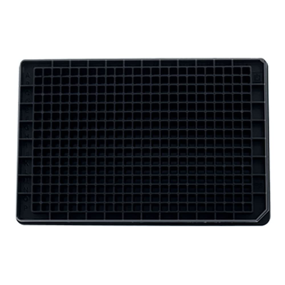 BrandTech 781622 Polystyrene F-Bottom 384 Well Brandplates Microplate, Non-Treated, 100 microliter Well Capacity, Black (Pack of 50)