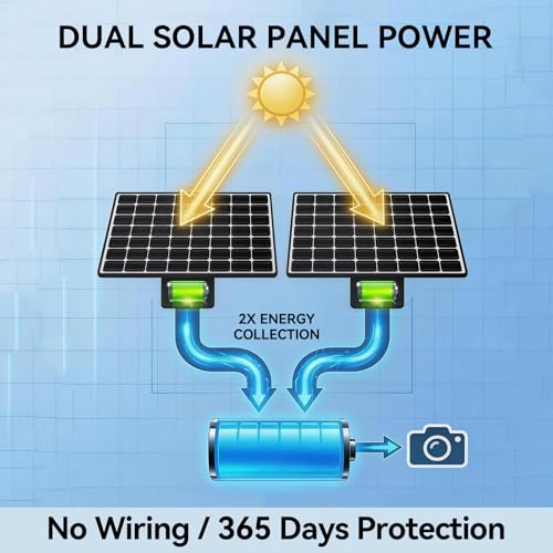 NEYESECU 4G LTE Solar Security Camera Outdoor, Dual Lens 4K 8MP - image 7