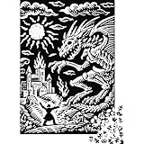 Rompecabezas para Adolescentes De 1000 Piezas Dragon Attacks Village Rompecabezas para Adultos Juego De Ingenio Patrón De Ensamblaje Cumpleaños Y Navidad 38x26cm/1000pcs