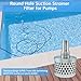 PNXKTXO 1.5 Inch NPT Thread Round Hole Suction Strainer Filter for Pumps with Hose Connector, Carbon Plated Steel Basket Water Suction Filter (1.5 Inch)