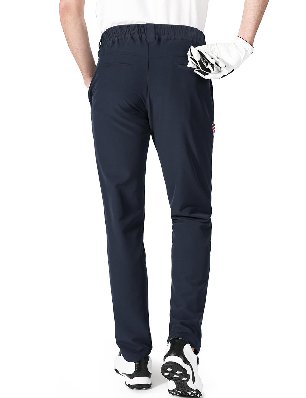 aoli ray Uomo Pantaloni da Golf Sportivi Slim Fit Impermeabile Leggeri Pants con Tasche Blu Navy Darkblue S