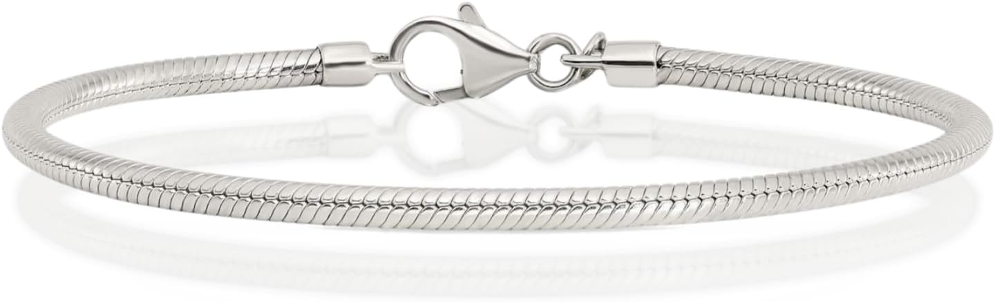 IceCarats 925 Sterling Silver 3mm Snake Chain Ball Bracelet Anklet Polished