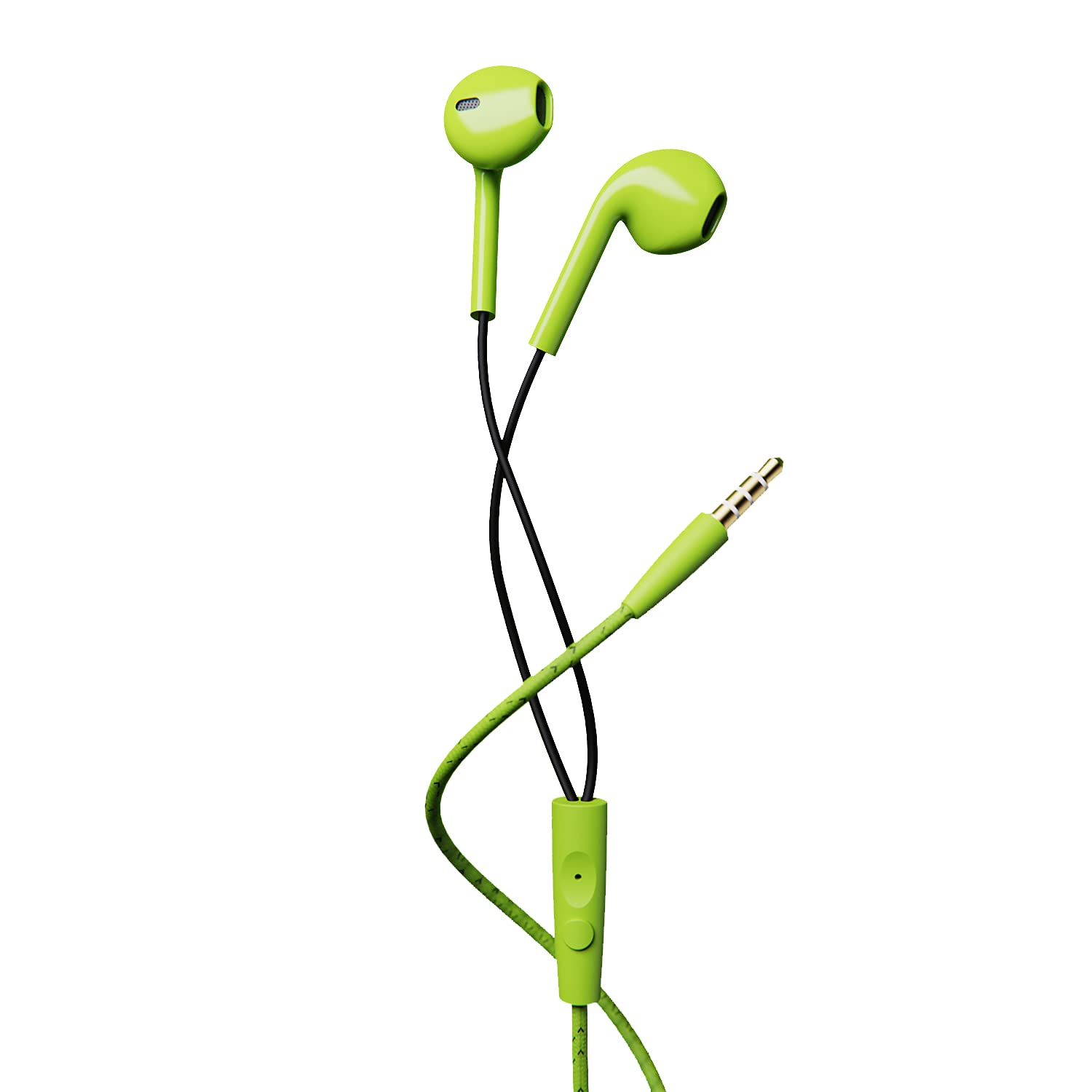 boAtBassheads 105 Wired in Ear Earphones with Mic (Green, Spirit Lime)
