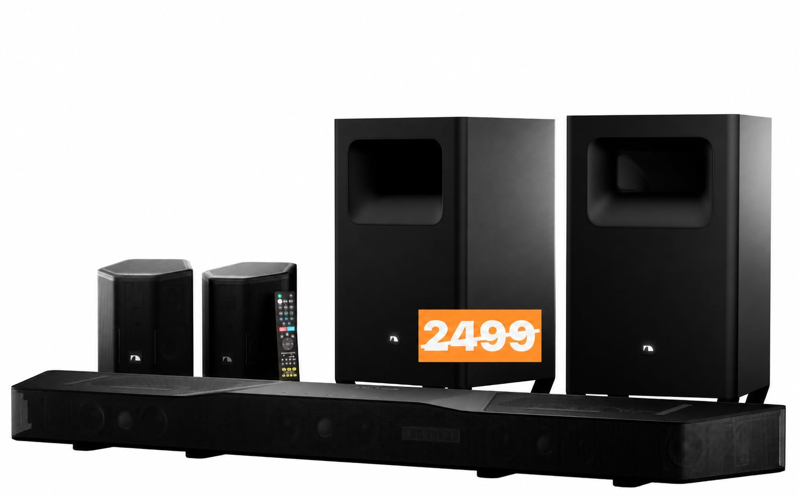Shockwafe 9.2.4 Dolby AtmosDTSX Surround Soundbar Sys-Dual 10 Subs1300W | Plug-and-Play Home Cinema 45 Soundbar Dual 10 Wireless Subwoofers 4 Rear Surround Speakers Wired product thumbnail 2