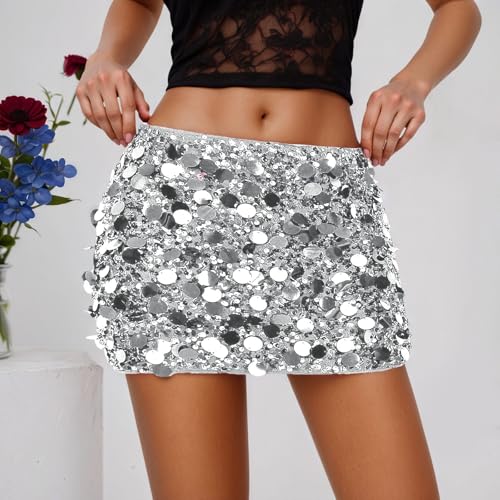 Minifalda corta brillante cómoda que no pica para discoteca 3