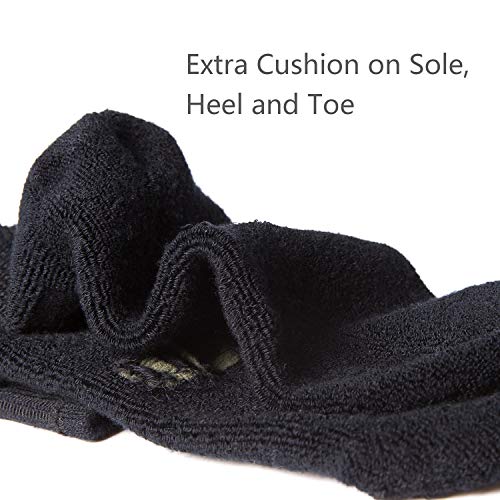 +Md Ultra Soft Athletic Bamboo Socks For Women And Men With Cushioned Sole No Show Casual Socks 6Black10-13 #TOP2