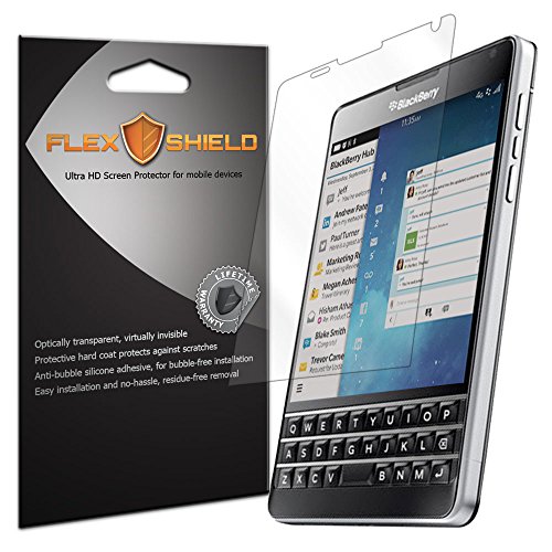BlackBerry Passport Screen Protector [5-Pack][AT&T], Flex Shield - Ultra Clear Japanese PET Film with - Bubble-Free HD Clarity with Anti-Fingerprint & Scratch Resistance