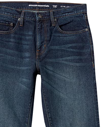 Amazon Essentials Men's Straight-Fit Stretch Jean, Dark Wash, 36W x 32L