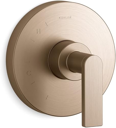 Miniatura 8 de Kohler K-TS73115-4-TT TS73115-4-TT Moldura compuesta con mango de palanca para equilibrio de presión de temperatura rito, válvula no incluida,