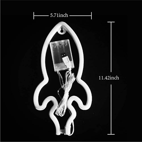 Miniatura 7 de Luces LED de neón, WONFAST Planet Rocket, letreros de neón acrílicos alimentados por batería o USB, decoración de pared para habitación de niños,