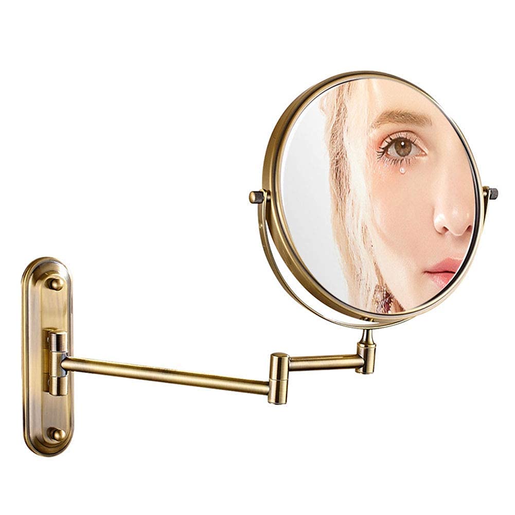 Miroir de maquillage mural double face JCAKES en finition élégante de 6 pouces pour esthétique chic
