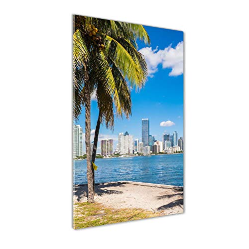 Impression sur verre 50x100 cm Miami vert pour déco salon - 2