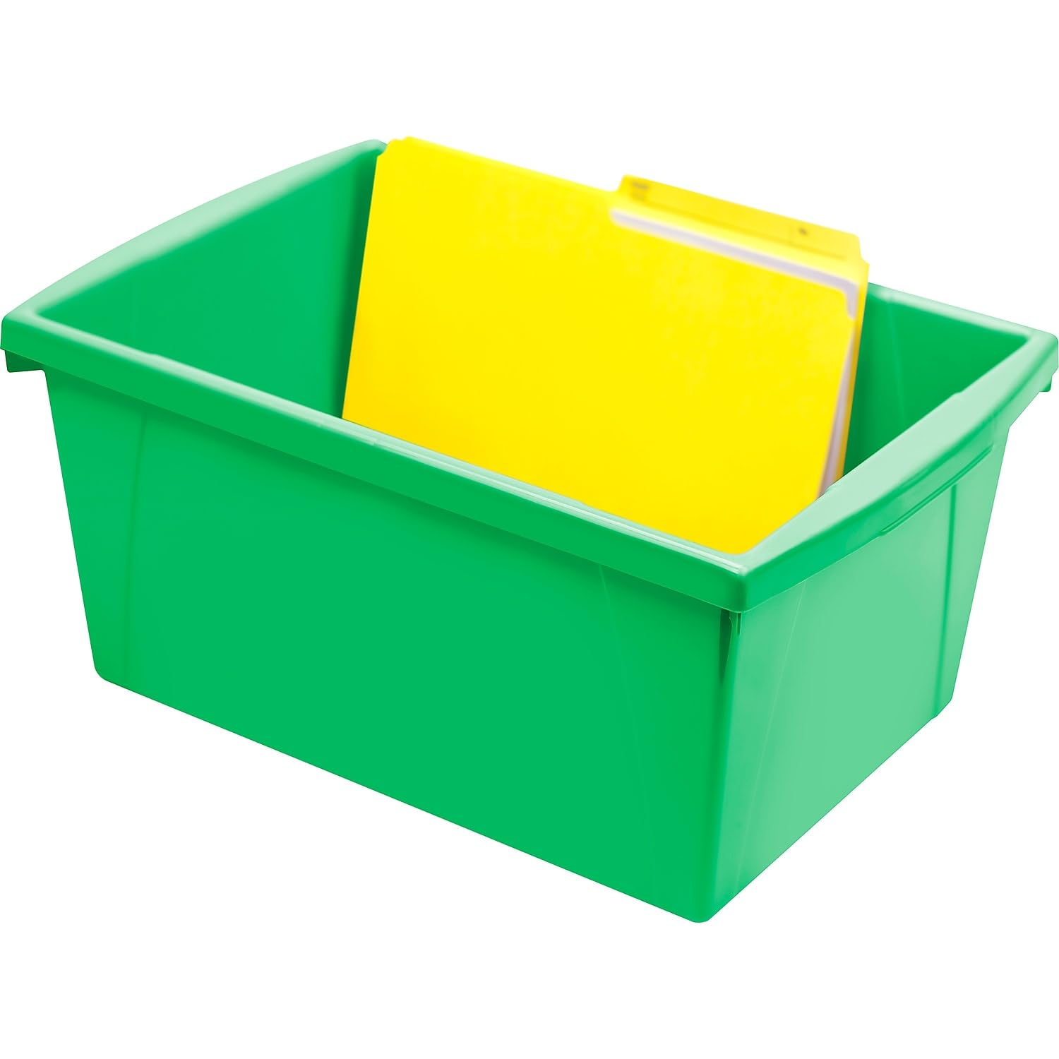 Storex 4 Gallon Plastic Storage Bin With Lid For Kids, Letter Size Green 6 Pack - View #4