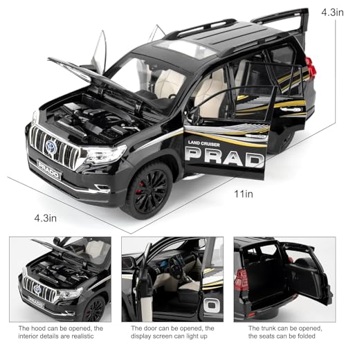 Image of 1:18 【Large】 Toyota Prado SUV Car Toy Metal Pull Back Diecast Car with Openable Door and Sound Light, Gifts Toys for Kids【 Colors as Per Stock 】
