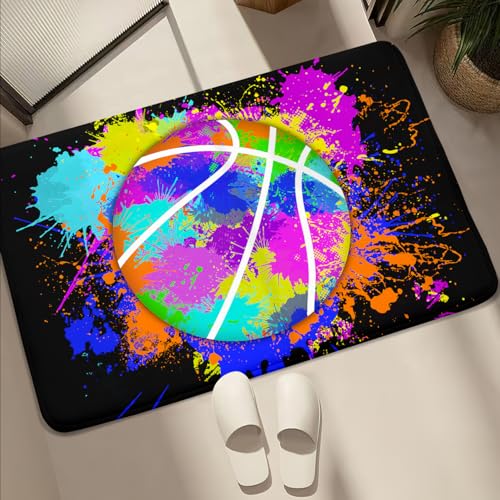 Kids Basketball Mat - Graffiti Basketball Rug for Boys Room Sports Carpet Rugs, 2x3 Feet